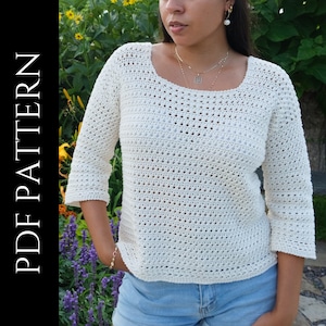 PDF File for Crochet Pattern (English), Sonali Top, Pictures and Video Tutorials Included, Crochet Top Pattern, Crochet Long Sleeves Pattern