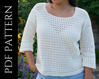 PDF File for Crochet Pattern (English), Sonali Top, Pictures and Video Tutorials Included, Crochet Top Pattern, Crochet Long Sleeves Pattern