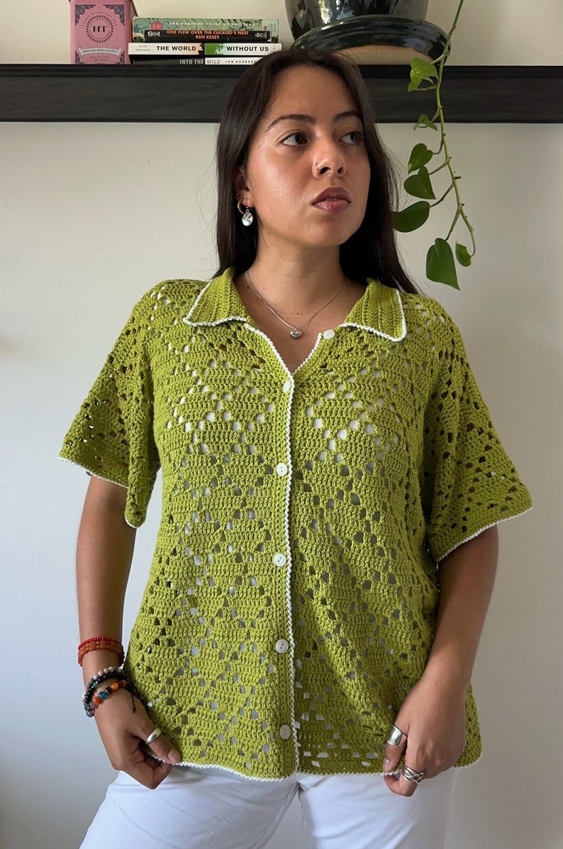 PDF File for Crochet Pattern English, Yolanda Shirt, Pictures and Video Tutorials Included, Crochet Shirt Pattern, Crochet Shirt image 7