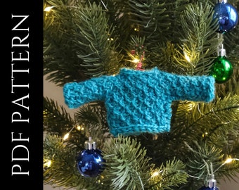 PDF File for Tunisian Crochet Pattern (English), Mini Tunisian Sweaters, Pictures and Video Tutorials Included, Sweater Ornament Pattern