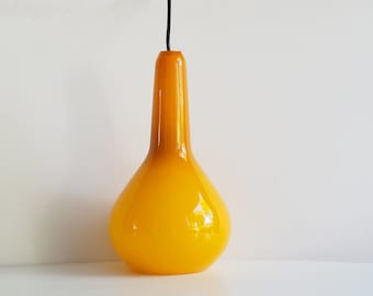 Lampada a sospensione italiana * Venini * vetro giallo * metà secolo * condizioni vintage molto buone