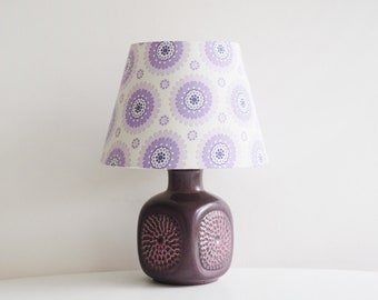 Table lamp * West Germany * Bay * ceramic * purple * retro lampshade * 70s * very good vintage condition