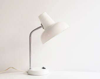 Table lamp * white metal * gooseneck * 70s * very good vintage condition