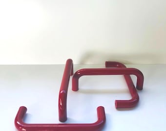 HEWI * handle * door or drawer handle * memphis * red * plastic * 80s * very good vintage condition