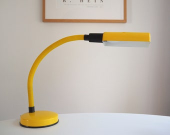 Desklamp * Veneta Lumi * Made in Italy * yellow metal * gooseneck * 70s * very good vintage condition