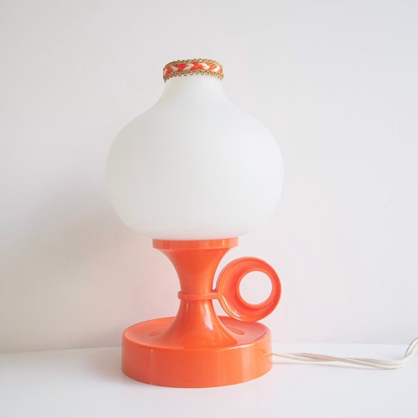 Table lamp * design by Richard Essig * frosted glass and plastic * Made in Germany * 70s * very good vintage condition