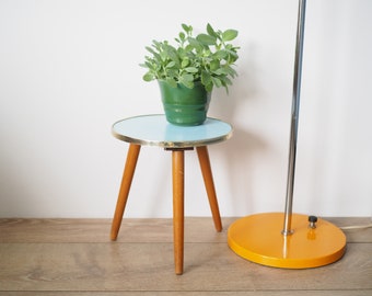 Plant table * blue formica and wood * 60s * very good vintage condition