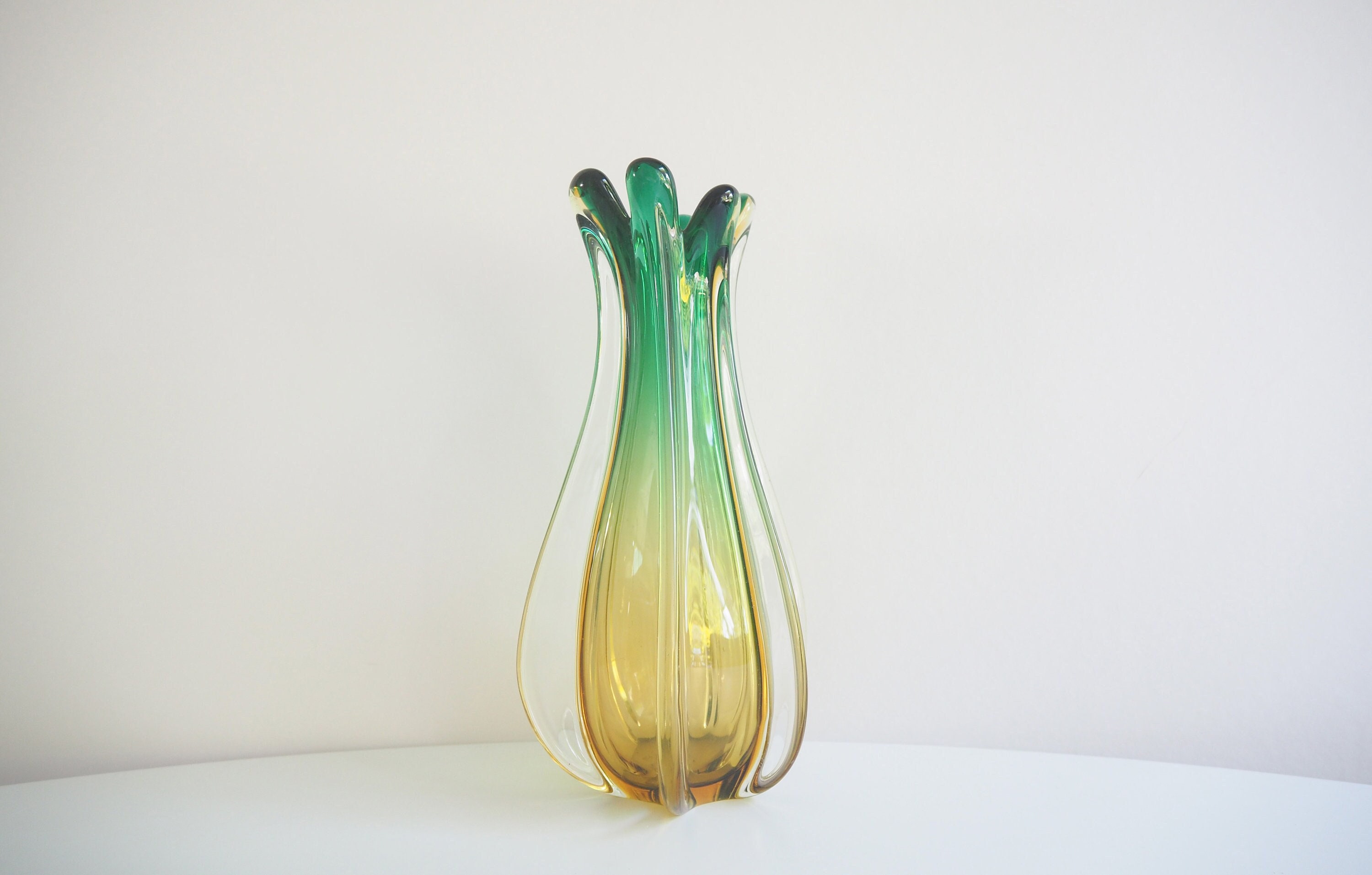 Flavio Poli　ムラノガラス/花器/ビンテージ/フラビオポリ Murano Glass Flavio Poli ガラスオブジェ