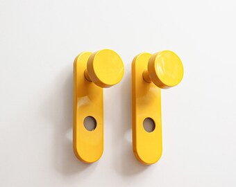 HEWI * doorknob * yellow * plastic * Memphis * 80s * very good vintage condition