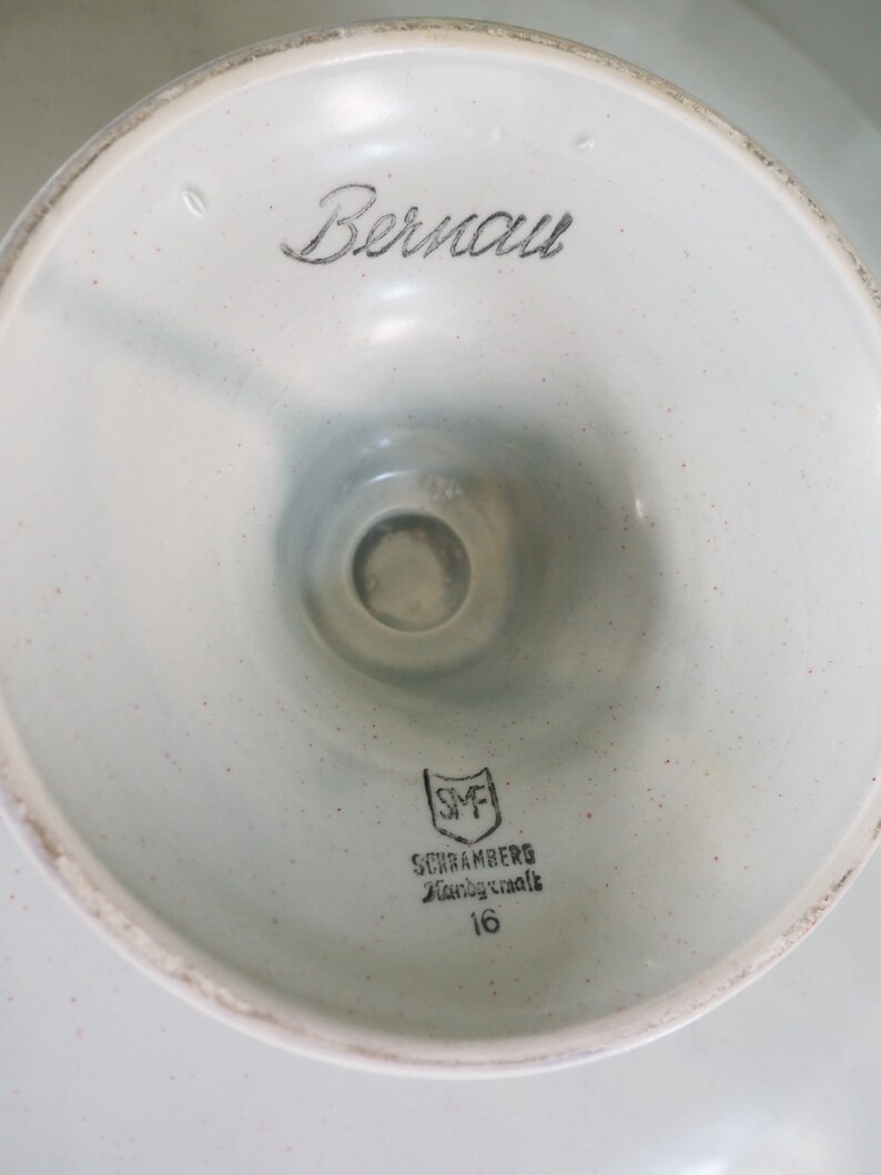 Bernau West Germany Sabau Mid century Hand decorated Cakeplate Good vintage condition