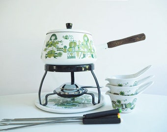 Figgjo Flint * juego de fondue * Mercado * diseño escandinavo * Noruega * 1960 * muy buen estado vintage