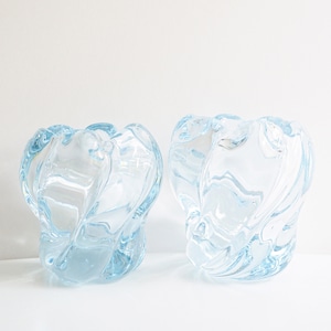 Orrefors * Waterfall * vases * made in Sweden * blue glass * made by Edvin Öhrström * mid century * very good vintage condition