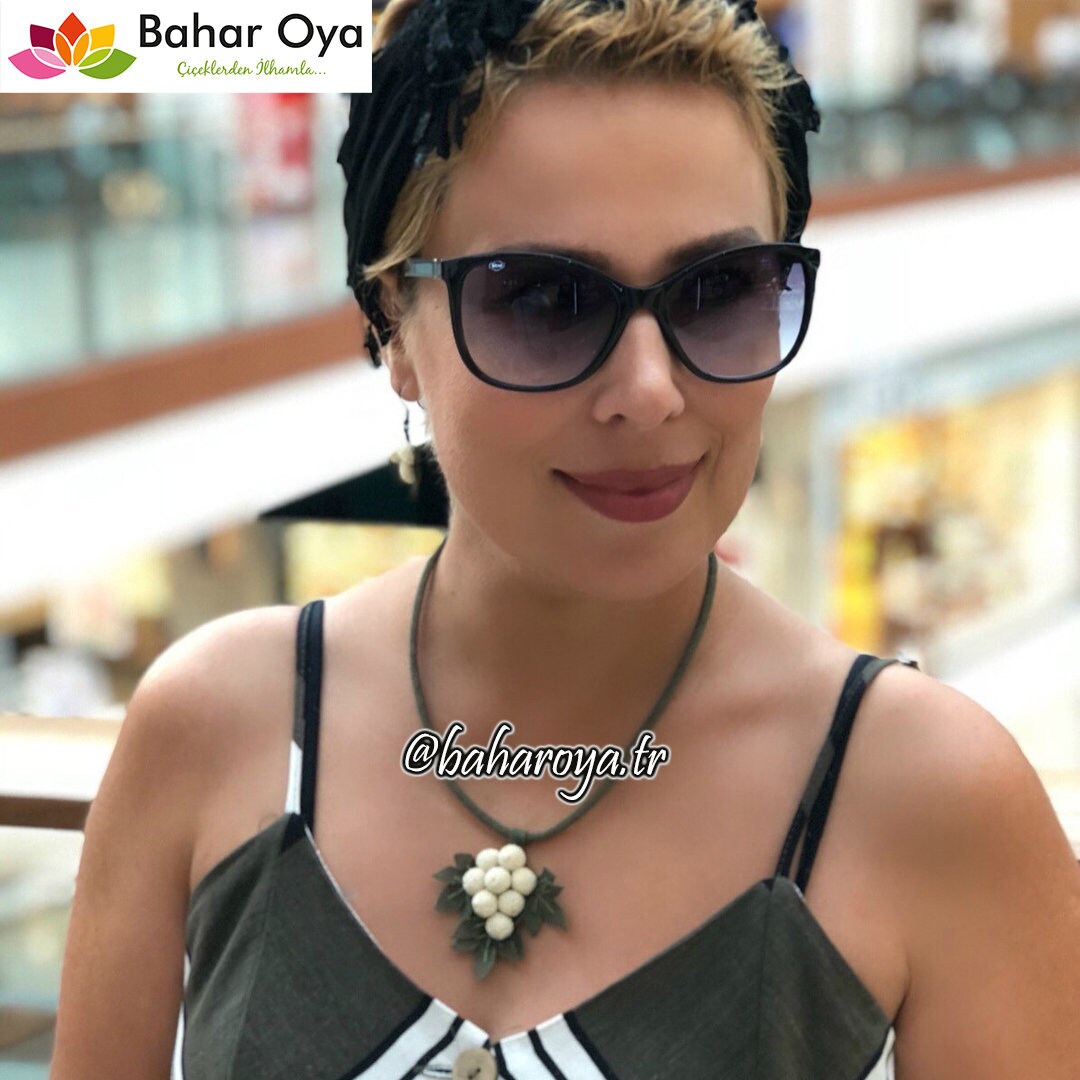 Needle Lace Handmade Turkish Oya Grape Necklace Cream by Bahar Etsy