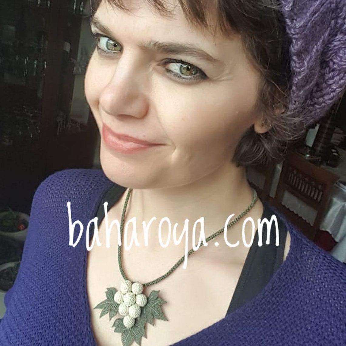 Needle Lace Handmade Turkish Oya Grape Necklace Cream by Bahar Etsy