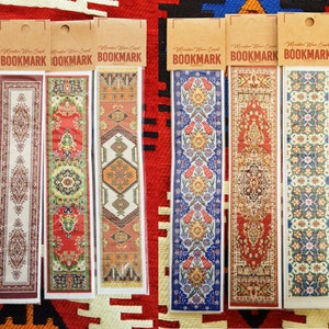 10 Pcs Wholesale Authentic Turkish Carpet Design Miniature Woven Bookmark by Bahar Oya image 1