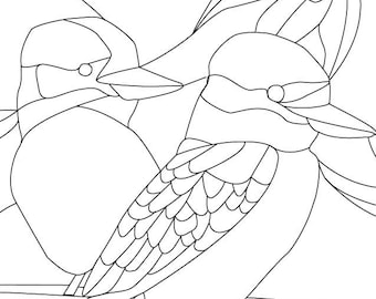 Kookaburra leadlight pattern