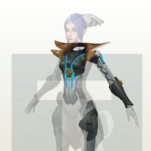 Pulsefire Caitlyn cosplay template for foam/paper