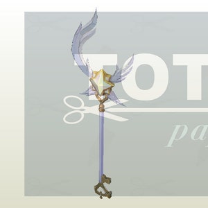 Star Guardian Soraka&#39;s staff cosplay template for foam/paper
