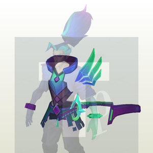 Battle Boss Yasuo + sword cosplay template for foam/paper