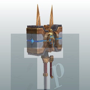 Arcane Jayce&#39;s Hextech hammer (supports ranged state too) for cosplay template for foam/paper