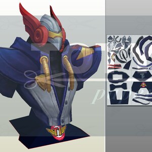 SKT T1 Azir bust papercraft template