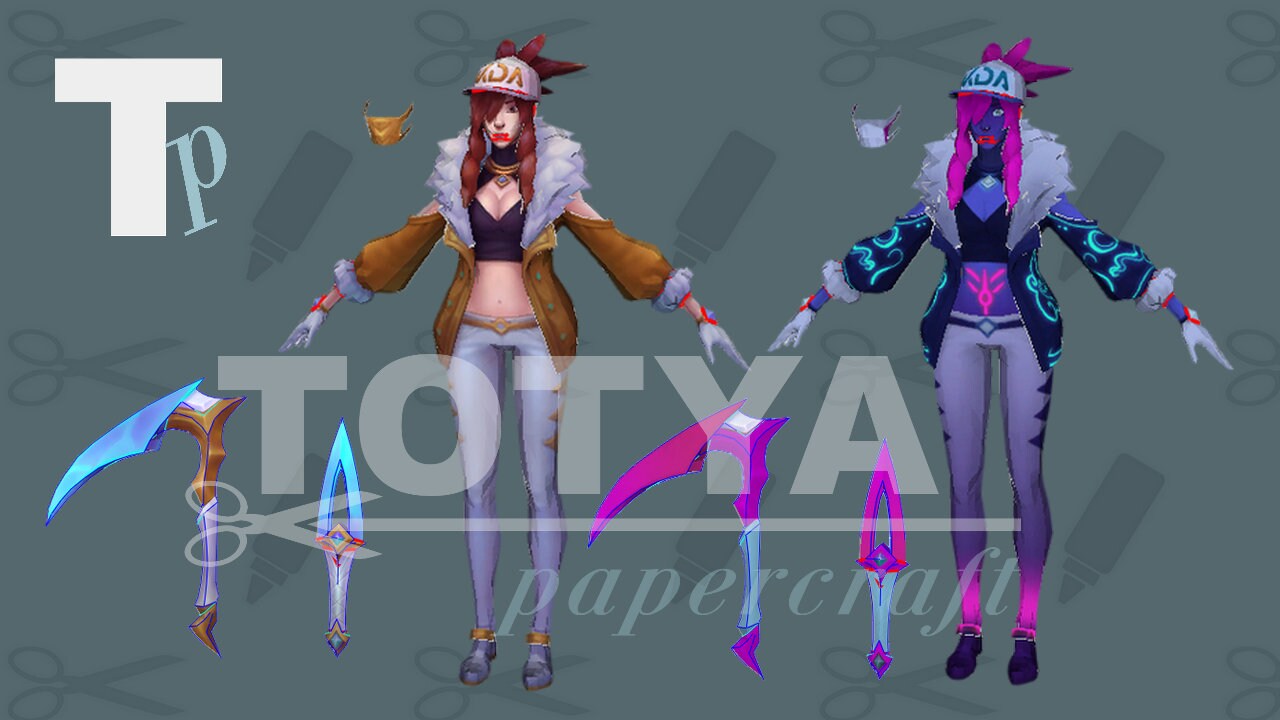 K/DA Akali Prestige ed. Waffenschablone Modell für Etsy.de