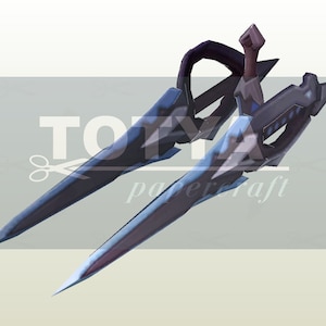 Battle Academy Katarina&#39;s weaopns for cosplay template for foam/paper