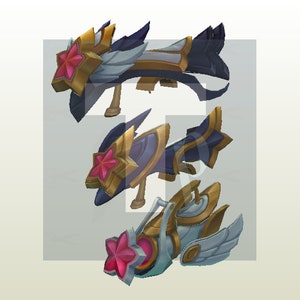 Star Guardian Jinx&#39;s weapons for cosplay template for foam/paper