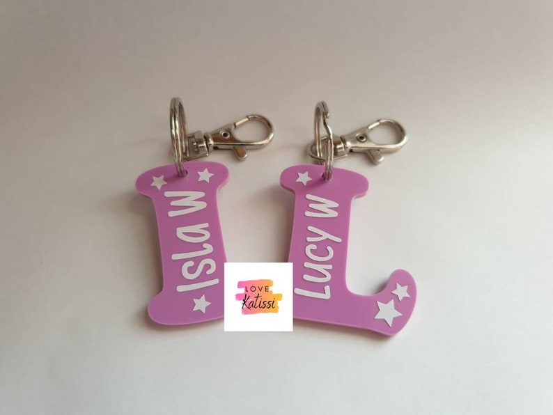 Keyring personalised initial keyring back to school nursery Etsy