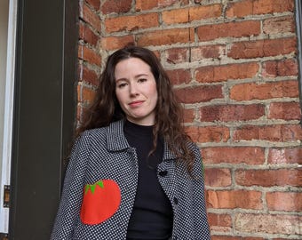 Fran Fine Inspired Wool Blazer | Upcycled Veggie Jacket, Size 0
