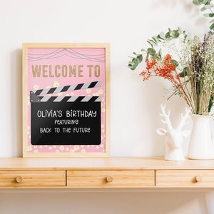 Movie Birthday Welcome Sign, Movie Party, Movie Birthday, Girl Movie Welcome Poster, Movie Ticket, Movie Night • MCP205