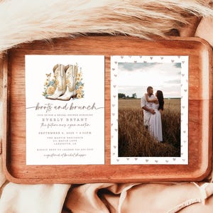 Boots And Brunch Bridal Shower Invites, Editable Template, Western Bridal Shower, Edit & Print Today