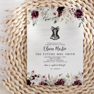 Boho Dessous-Dusche-Einladung, Bachelorette Einladungen, Hen&#39;s Party Einladungen, Instant Download Dessous-Party