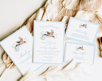 Special Delivery Duck Baby Shower Invitation, Mallard Duck Baby Shower Invite, Duck Hunting Invitation, Instant Download, Editable Template
