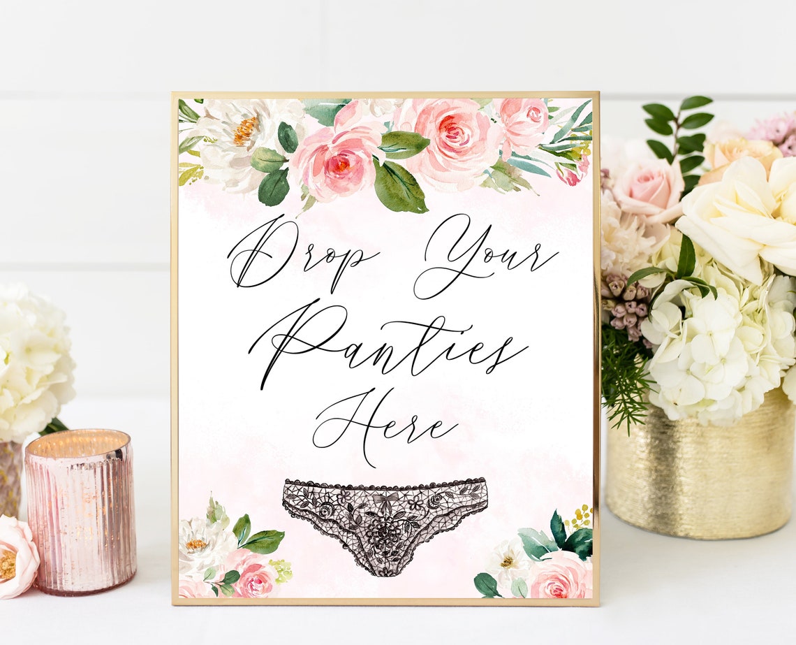 Drop Your Panties Sign Lingerie Shower Printable Sign Etsy