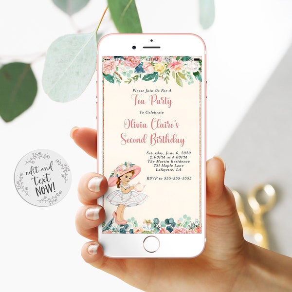 Tea Party Invitation Etsy