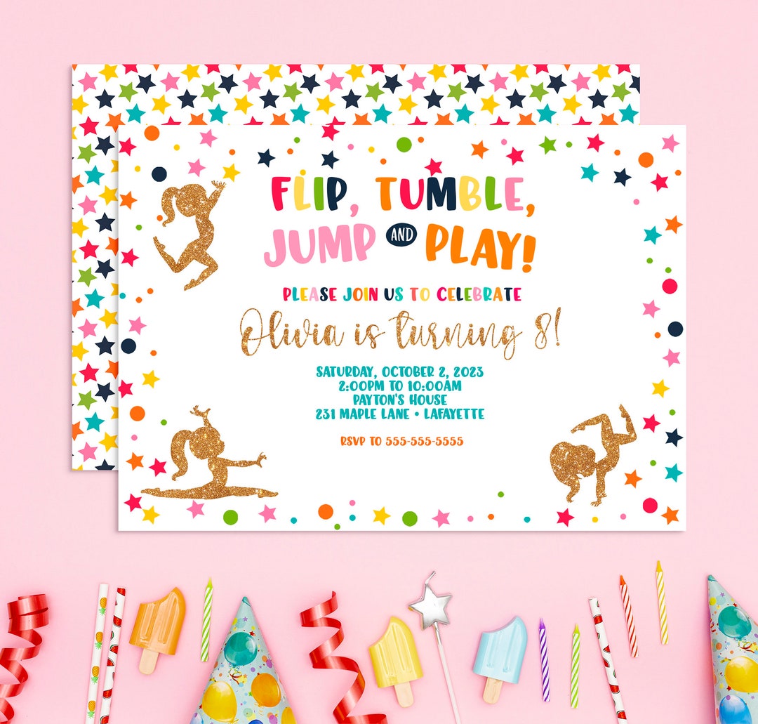 Editable GYMNASTIC Invitation Gymnastics Birthday Invite Gymnastic