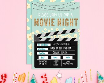 Movie Invitation, Movie Party, Movie Birthday, Birthday Invitation, Movie Invite, Movie Ticket, Editable Instant Download