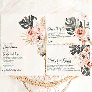 Boho Baby Shower Invitation, Baby Shower Invitation Template, Pampas Baby Shower Suite, Terracotta Baby Shower Invite, Gender Neutral
