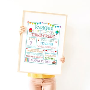 First Day of School Sign • Editable First Day of School Template • Last Day of School Sign