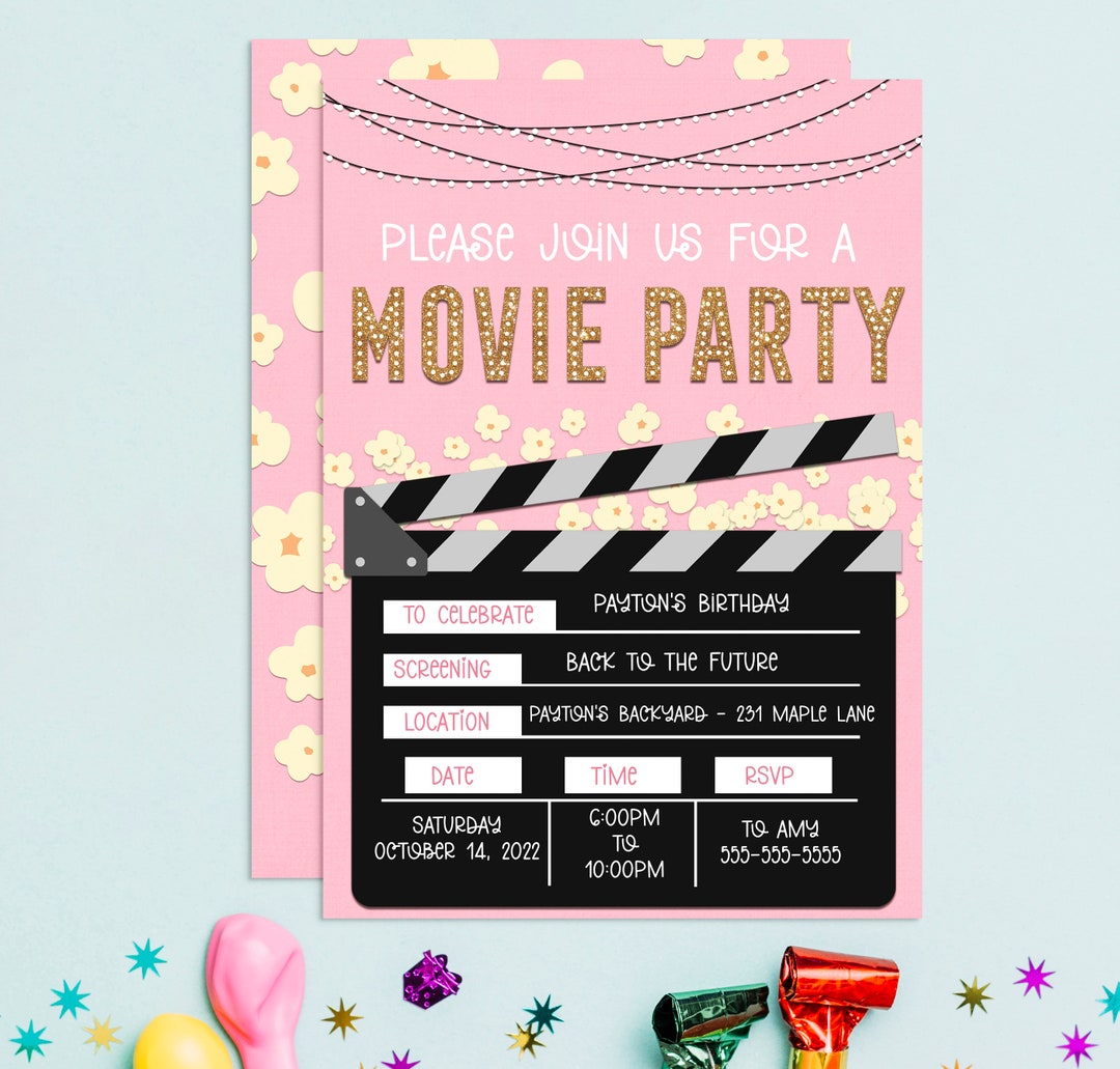 movie-invitation-movie-party-movie-birthday-girl-birthday-invitation-girl-movie-invite-movie-ticket-movie-night-mcp205-etsy for Free Printable Movie Party Invitations Movie Invitation, Movie Party, Movie Birthday, Girl Birthday Invitation, Girl Movie Invite, Movie Ticket, Movie Night • MCP205 - Etsy for Free Printable Movie Party Invitations