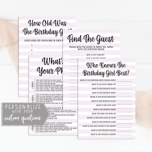 Teen Birthday Party Games, Who Knows The Birthday Girl Best, How Old Was Birthday Girl, Birthday Find The Guest, Purple Birthday Games