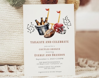 Tailgate and Celebrate Invite, Football Party Invitation, Tailgate Couples Shower Invite, Tailgate Invite