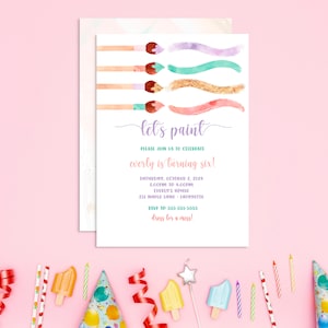 Art Party Invitation, Paint Party Invitation, Art Party Invite, Paint Party, Paint Party Invite, Watercolor Art Party Invite • MCP201