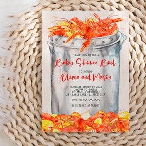 Crawfish Boil Invitations, Crawfish Boil Baby Shower, Gender Neutral Baby Shower Invitation, Crawfish Boil Shower Invitation