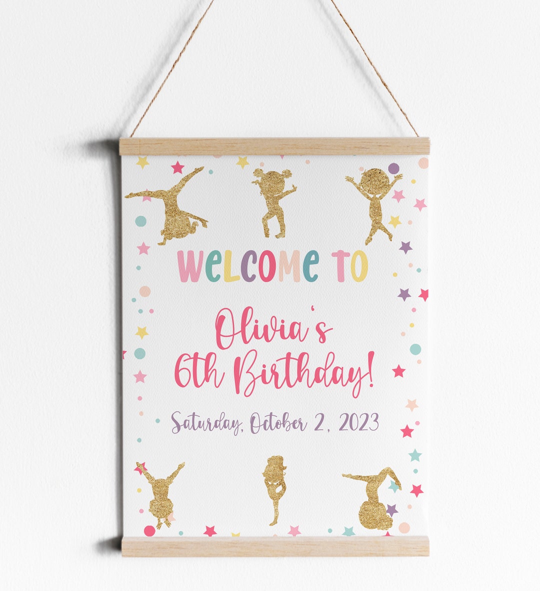Gymnastics Welcome Sign •tumbling Welcome Sign • Gymnastic Party ...