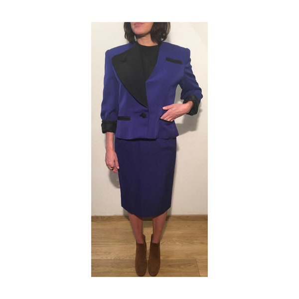 Ensemble tailleur jupe et veste vintage 80s/90s Guy Laroche Paris