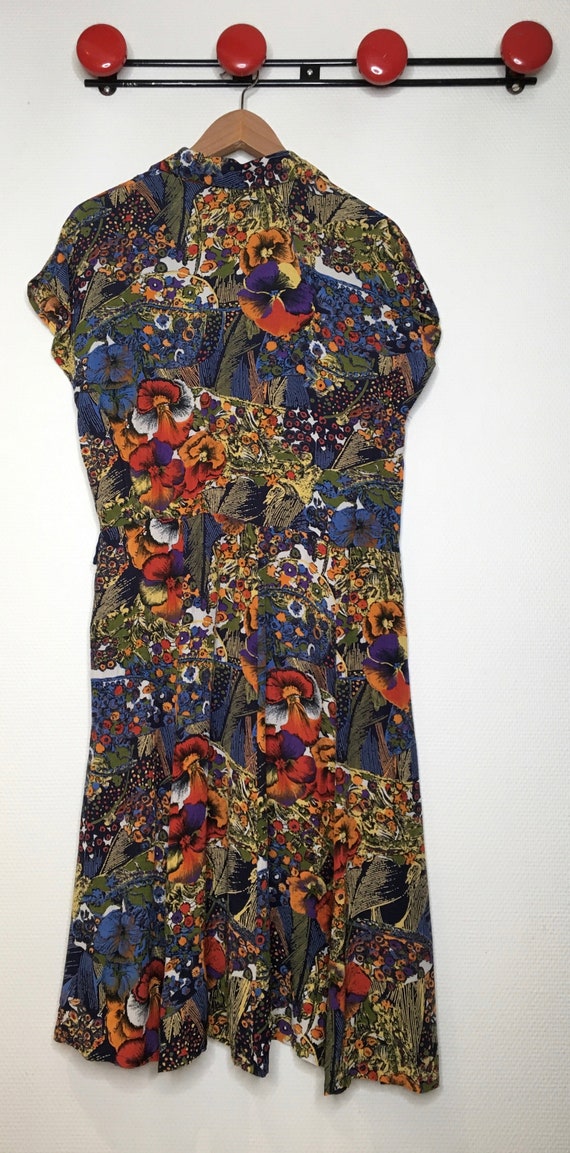 Flowing and flowery vintage blouse dress 80s 90s - image 8