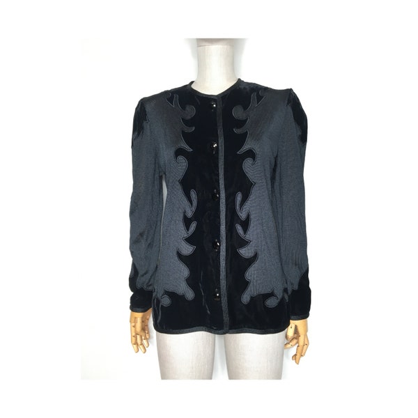 Gilet maille et velours vintage 1990s Lanvin Paris