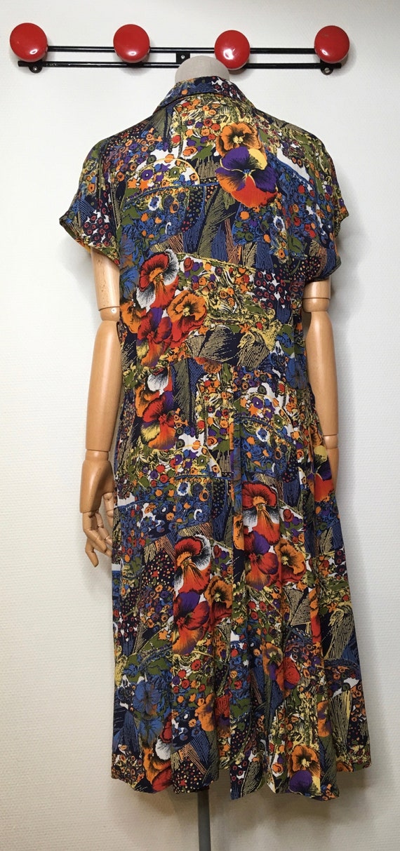 Flowing and flowery vintage blouse dress 80s 90s - image 7